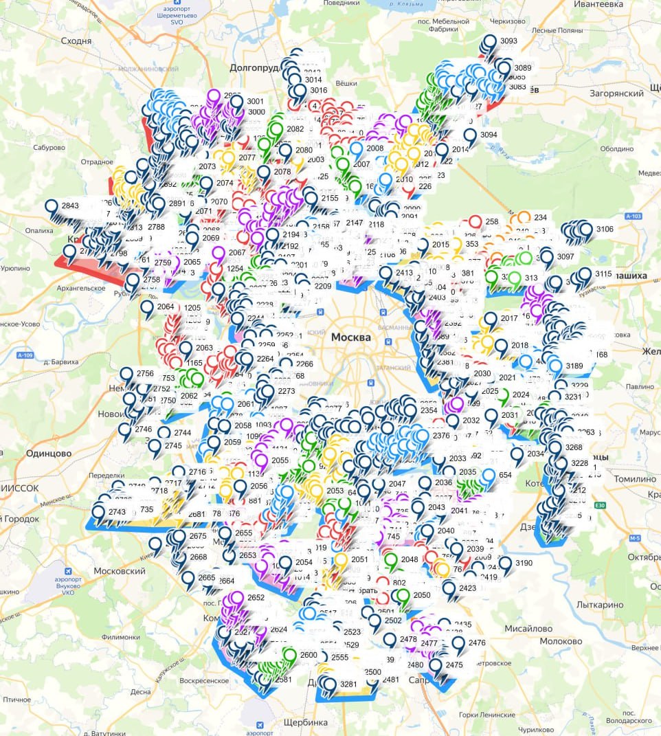 Карта ПВЗ UBuyer — 3000+ точек выдачи в Москве и МО